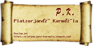Platzerjanó Karméla névjegykártya